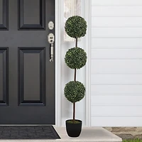 Northlight 4ft Two-Tone Boxwood With Round Pot Artificial Plant