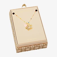 Sparkle Allure Womens Multi Color Cubic Zirconia 14K Gold Over Brass Butterfly 18 Inch Pendant Necklace
