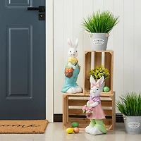 Glitzhome 17.5in Resin Bunny Girl Easter Tabletop Decor