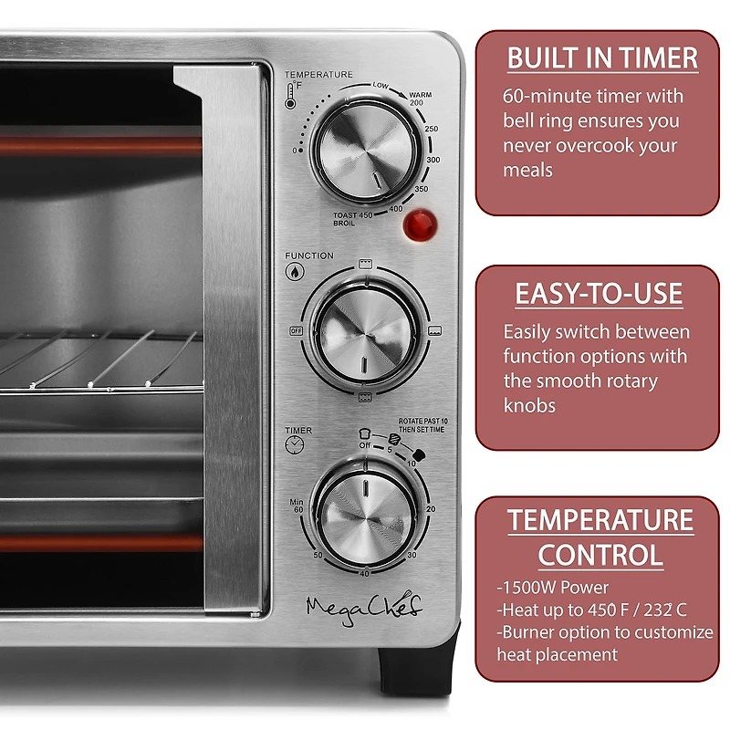 MegaChef 25 Quart French Door Multi-Function Oven
