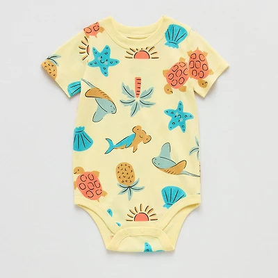 Okie Dokie Baby Boys Crew Neck Short Sleeve Bodysuit