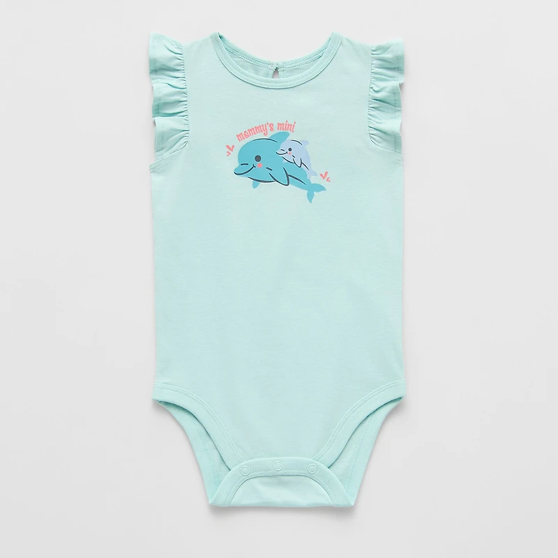 Okie Dokie Baby Girls Round Neck Sleeveless Bodysuit