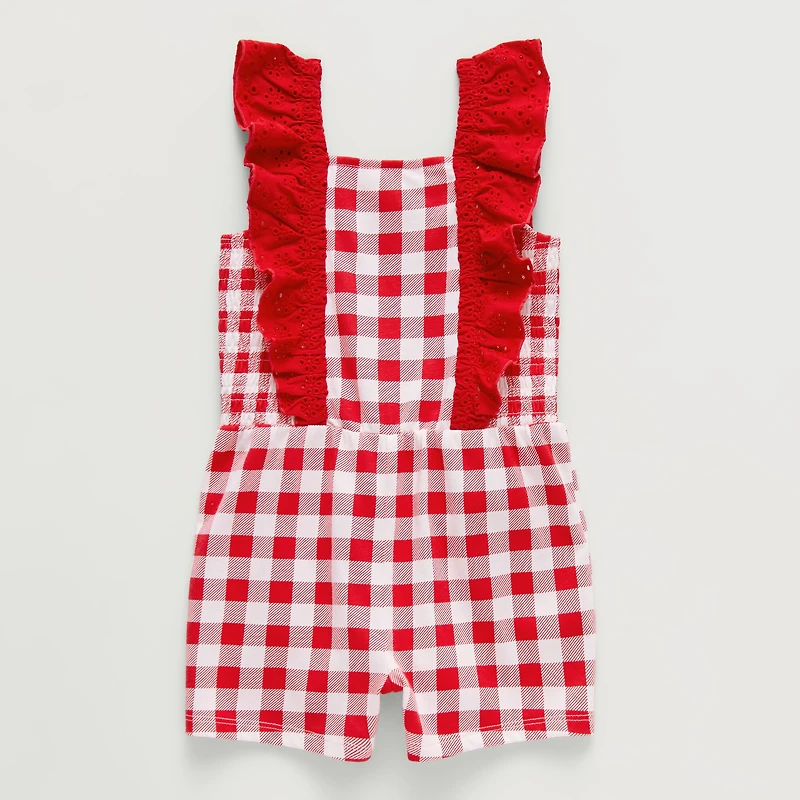 Okie Dokie Toddler & Little Girls Sleeveless Gingham Romper
