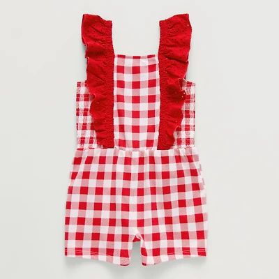 Okie Dokie Toddler & Little Girls Sleeveless Gingham Romper