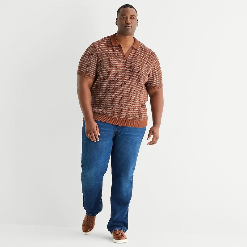 mutual weave Big and Tall Mens Short Sleeve Polo Sweater