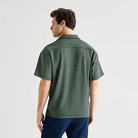 J. Ferrar Geo Mens Short Sleeve Regular Fit Button-Down Shirt