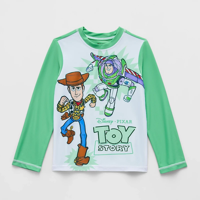 Disney Collection Little & Big Kid Boys Buzz Lightyear Toy Story Woody Rash Guard