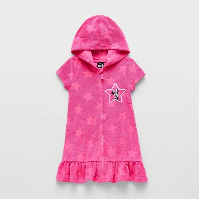 Disney Collection Little & Big Kid Girls Minnie Mouse Knit Dress Swimsuit Cover-Up