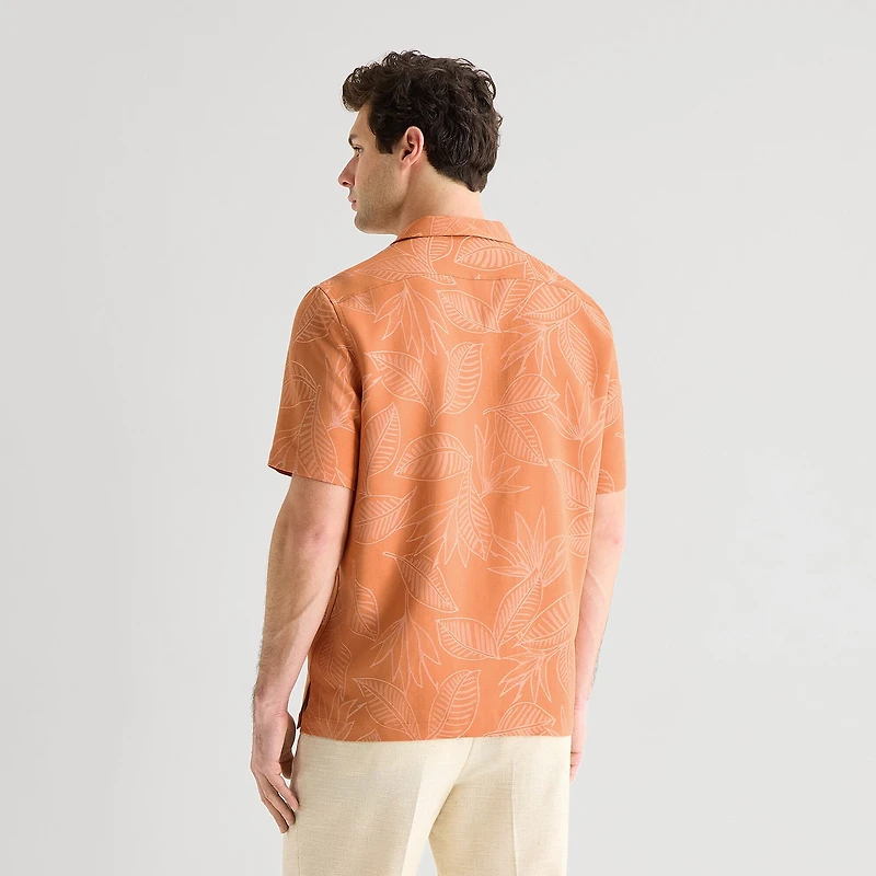 J. Ferrar Floral Mens Short Sleeve Camp Shirt