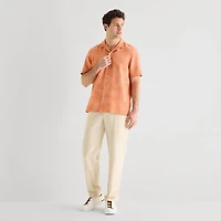 J. Ferrar Floral Mens Short Sleeve Camp Shirt