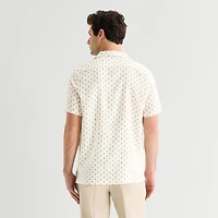 J. Ferrar Linen Blend Mens Short Sleeve Camp Shirt