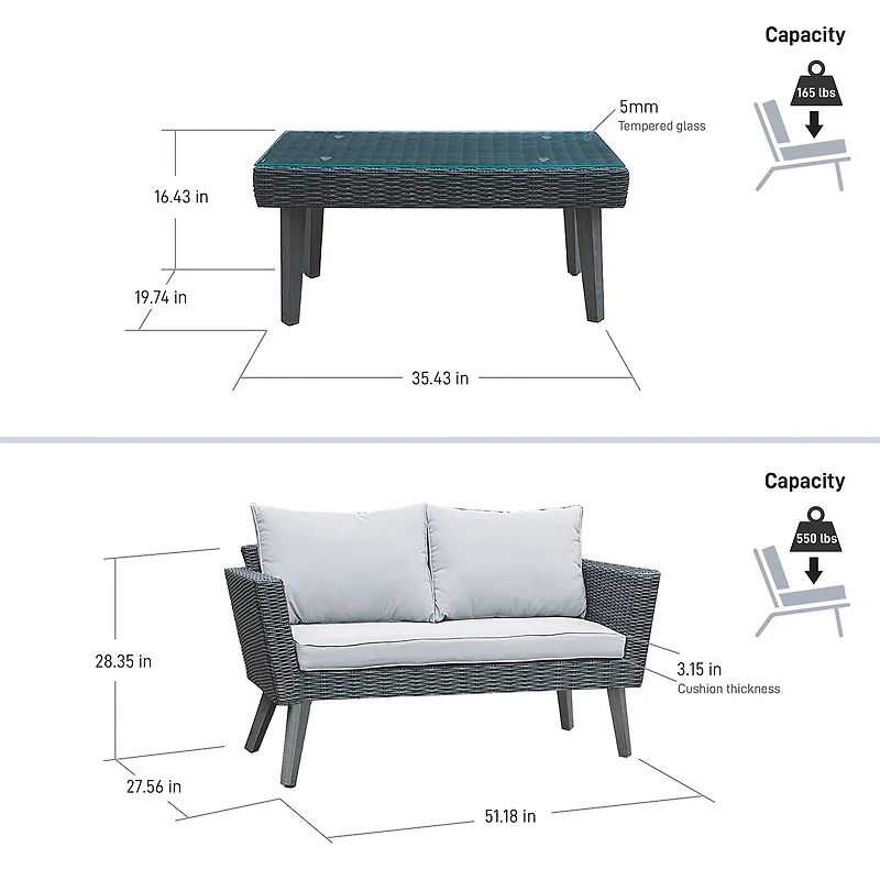 Kotka Outdoor And Patio Collection 2-pc. Conversation Set Weather Resistant