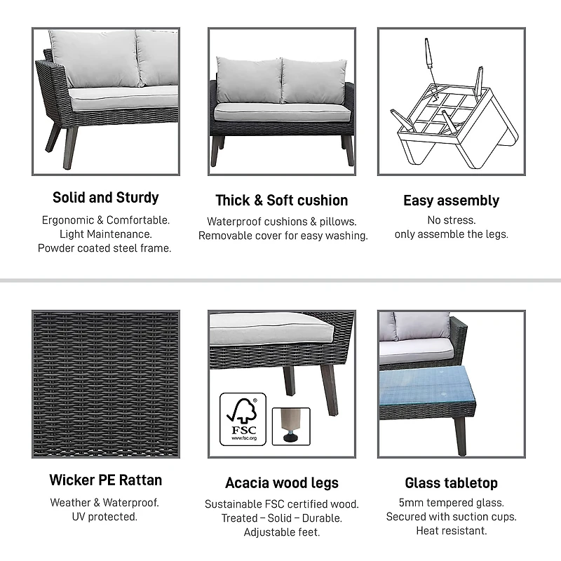 Kotka Outdoor And Patio Collection 2-pc. Conversation Set Weather Resistant