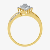 Womens 1/3 CT. T.W. Natural White Diamond 10K Gold Cluster Cocktail Ring