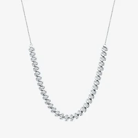 Womens White Diamond Sterling Silver 12 Inch Tennis Necklace