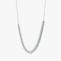 Womens White Diamond Sterling Silver 12 Inch Tennis Necklace