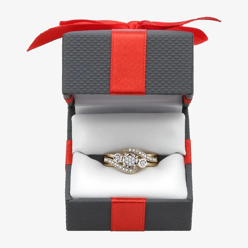 Womens 1/7 CT. T.W. Natural White Diamond  Cluster Halo Cocktail Ring Sterling Silver or 14K Gold Over