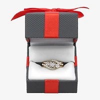 Womens 1/7 CT. T.W. Natural White Diamond  Cluster Halo Cocktail Ring Sterling Silver or 14K Gold Over