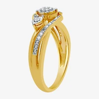 Womens 1/7 CT. T.W. Natural White Diamond  Cluster Halo Cocktail Ring Sterling Silver or 14K Gold Over