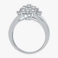Womens 1 CT. T.W. Natural White Diamond Sterling Silver Cocktail Ring