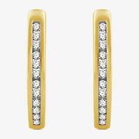 Womens 1/4 CT. T.W. Natural White Diamond 14K Gold Over Silver 18.8mm Hoop Earrings