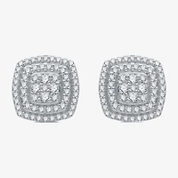 1/2 CT. T.W. Natural White Diamond Sterling Silver 9.8mm Stud Earrings