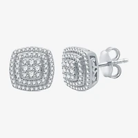 1/2 CT. T.W. Natural White Diamond Sterling Silver 9.8mm Stud Earrings