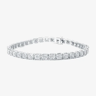 Womens 1/2 CT. T.W. Natural White Diamond Sterling Silver 7.5 Inch Tennis Bracelet