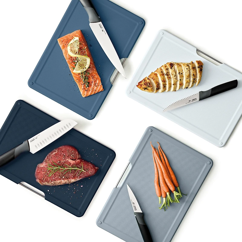 Joseph Joseph Folio Plus Colour Coded Knife & Chopping Board 8-pc. Set