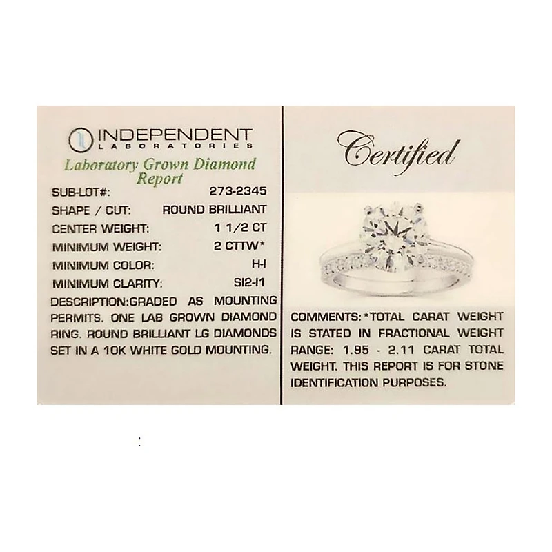 2 CT. T.W. Lab-Grown (F / VS2) Diamond Round Solitaire Bridal Set in 10K or 14K Gold