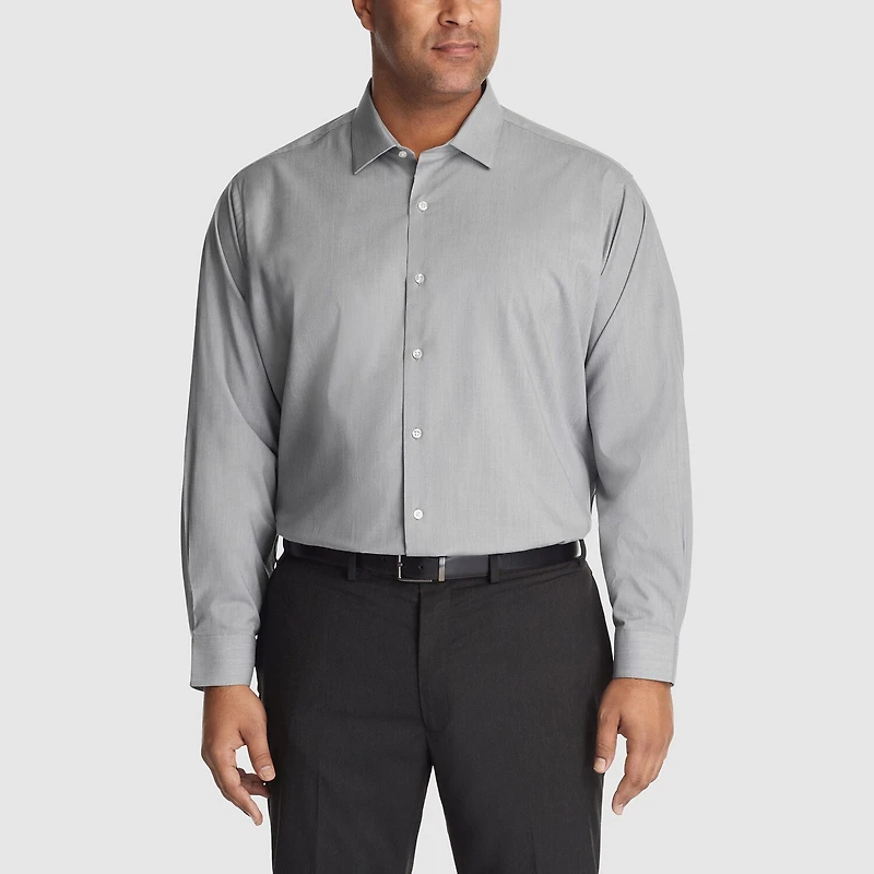 Van Heusen Comfort Performance Big And Tall Mens Regular Fit Stretch Fabric Wrinkle Free Long Sleeve Dress Shirt