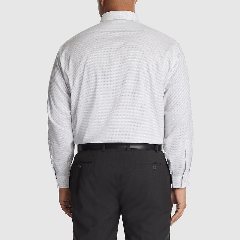 Van Heusen Big And Tall Comfort Performance Mens Classic Fit Stretch Fabric Wrinkle Free Long Sleeve Dress Shirt