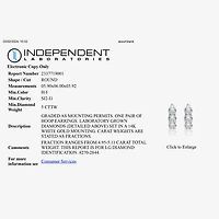 (H-I / Si2-I1) Womens 5 CT. T.W. Lab Grown White Diamond 14K Gold 18.9mm Hoop Earrings