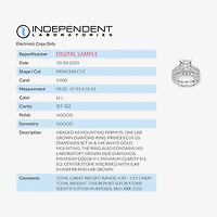 (H-I / SI1-SI2) Signature By Modern Bride Womens 5 CT. T.W. Lab Grown White Diamond 14K Gold Princess Bridal Set