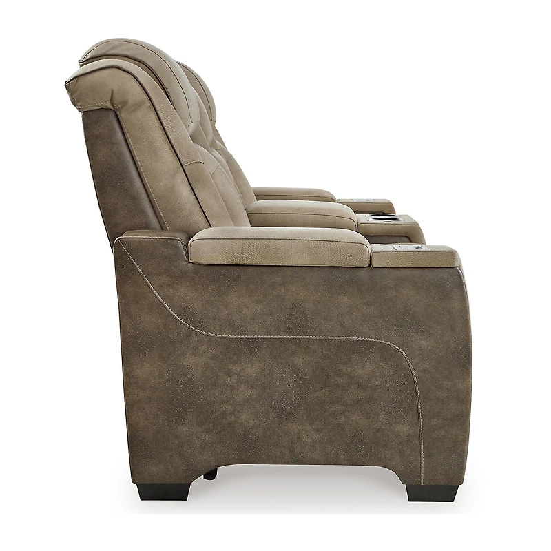 Signature Design By Ashley® Next-Gen DuraPella Dual Power Reclining Track Arm Loveseat with Console
