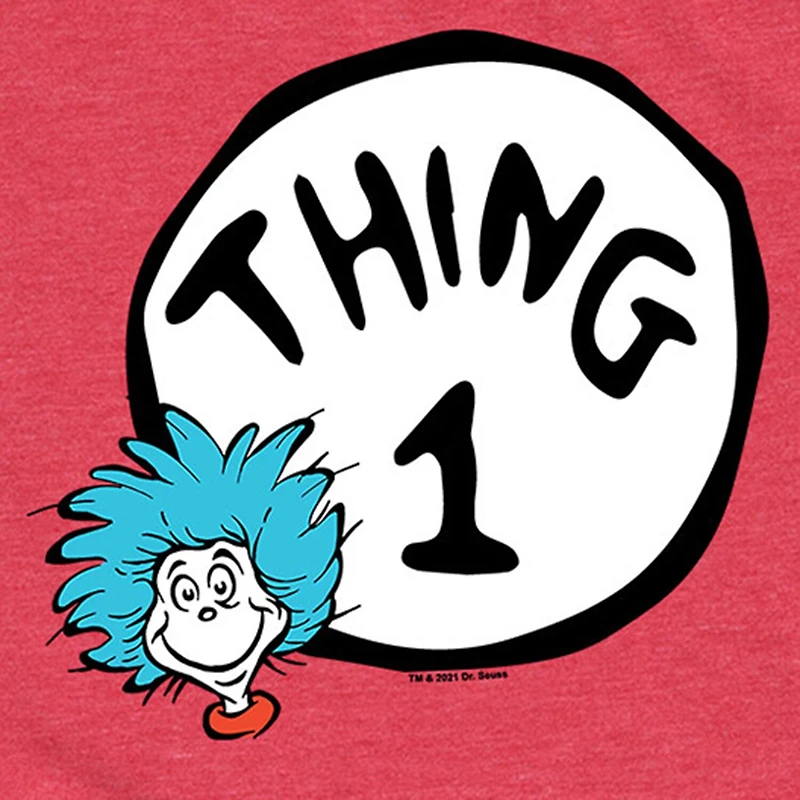 Thing 1 Little & Big Kid Boys Crew Neck Short Sleeve Regular Fit Dr. Seuss Graphic T-Shirt