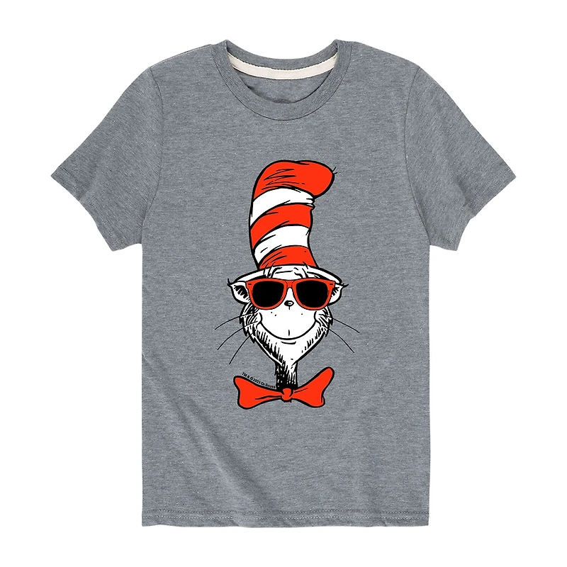Cat The Hat Cool Shades Little & Big Kid Boys Crew Neck Short Sleeve Regular Fit Dr. Seuss Graphic T-Shirt