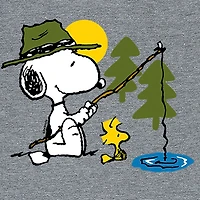 Camping Fishing Little & Big Kid Boys Crew Neck Short Sleeve Regular Fit Peanuts Snoopy Graphic T-Shirt