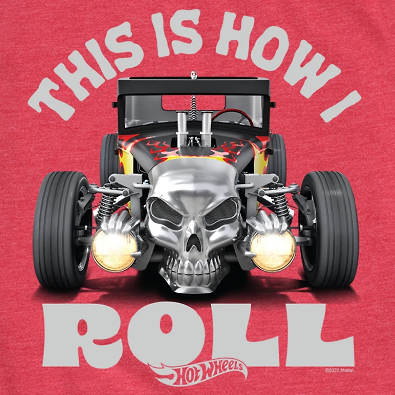 How I Roll Skull Little & Big Kid Boys Crew Neck Short Sleeve Regular Fit Hot Wheels Graphic T-Shirt