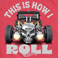 How I Roll Skull Little & Big Kid Boys Crew Neck Short Sleeve Regular Fit Hot Wheels Graphic T-Shirt