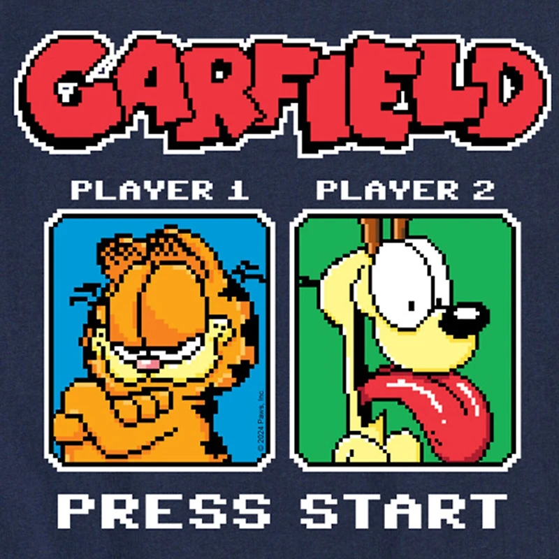Gaming Start Screen Little & Big Kid Boys Crew Neck Short Sleeve Regular Fit Garfield Graphic T-Shirt