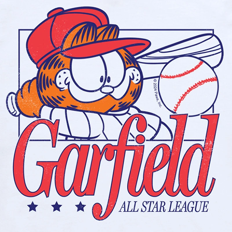 Baseball All Star Little & Big Kid Boys Crew Neck Short Sleeve Regular Fit Garfield Graphic T-Shirt
