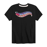 Chrome Logo Little & Big Kid Boys Crew Neck Short Sleeve Regular Fit Hot Wheels Graphic T-Shirt
