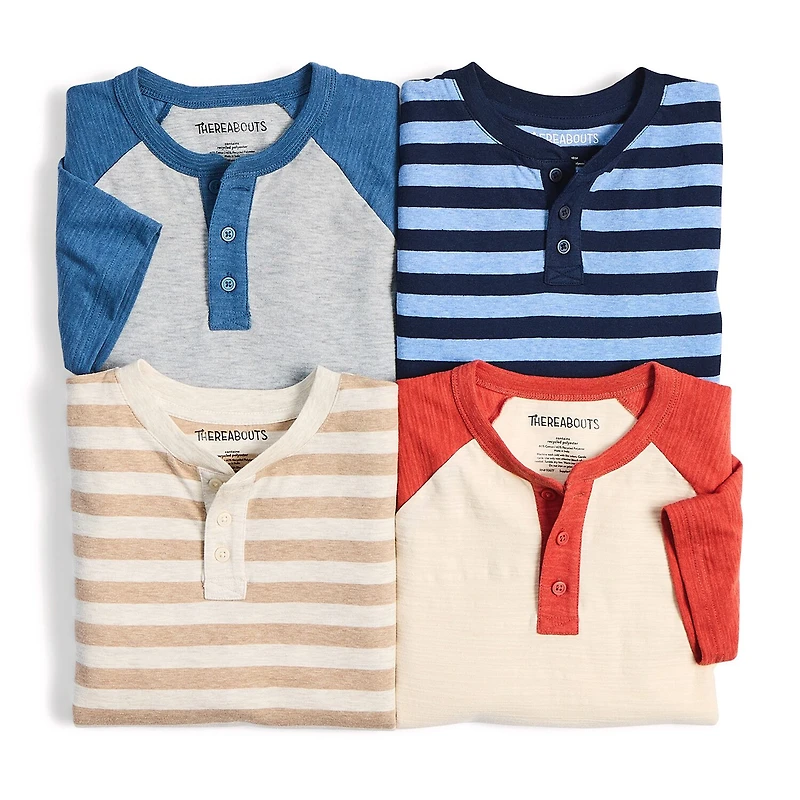 Thereabouts Little & Big Kid Boys Short Sleeve Regular Fit Henley Shirt