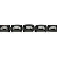 Mens Black IP Stainless Steel Link Bracelet
