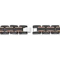 Mens Black IP Stainless Steel Textured Bracelet