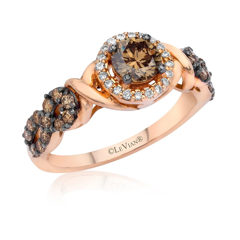 Le Vian® Grand Sample Sale™ Vanilla Diamonds® & Chocolate Diamonds® Ring set in 14K Strawberry Gold
