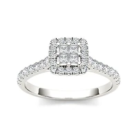 1/2 CT.T.W. Natural Diamond 10K White Gold Engagement Ring