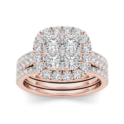 2 CT.T.W. Natural Diamond 14K Yellow Gold Bridal Set
