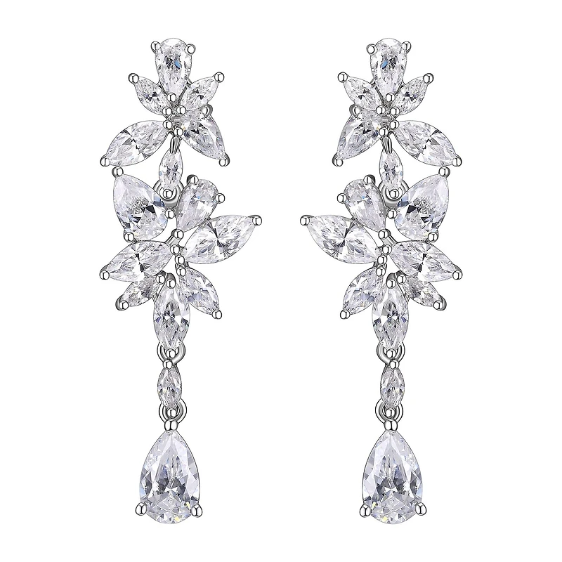 DiamonArt® Cubic Zirconia Sterling Silver Drop Earrings